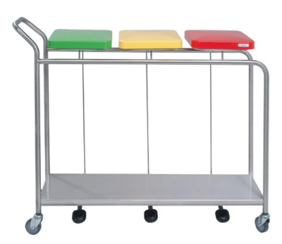 Cart for 3 bags of dirty linen or waste