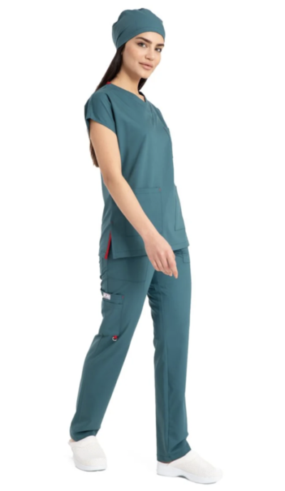 Combinaison chirurgicale pour femmes vert pétrole